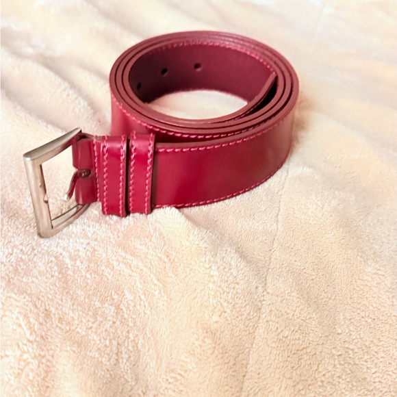 Prada Other - PRADA Red Leather Belt 1C 2289 95/38 Made In Italy Authentic